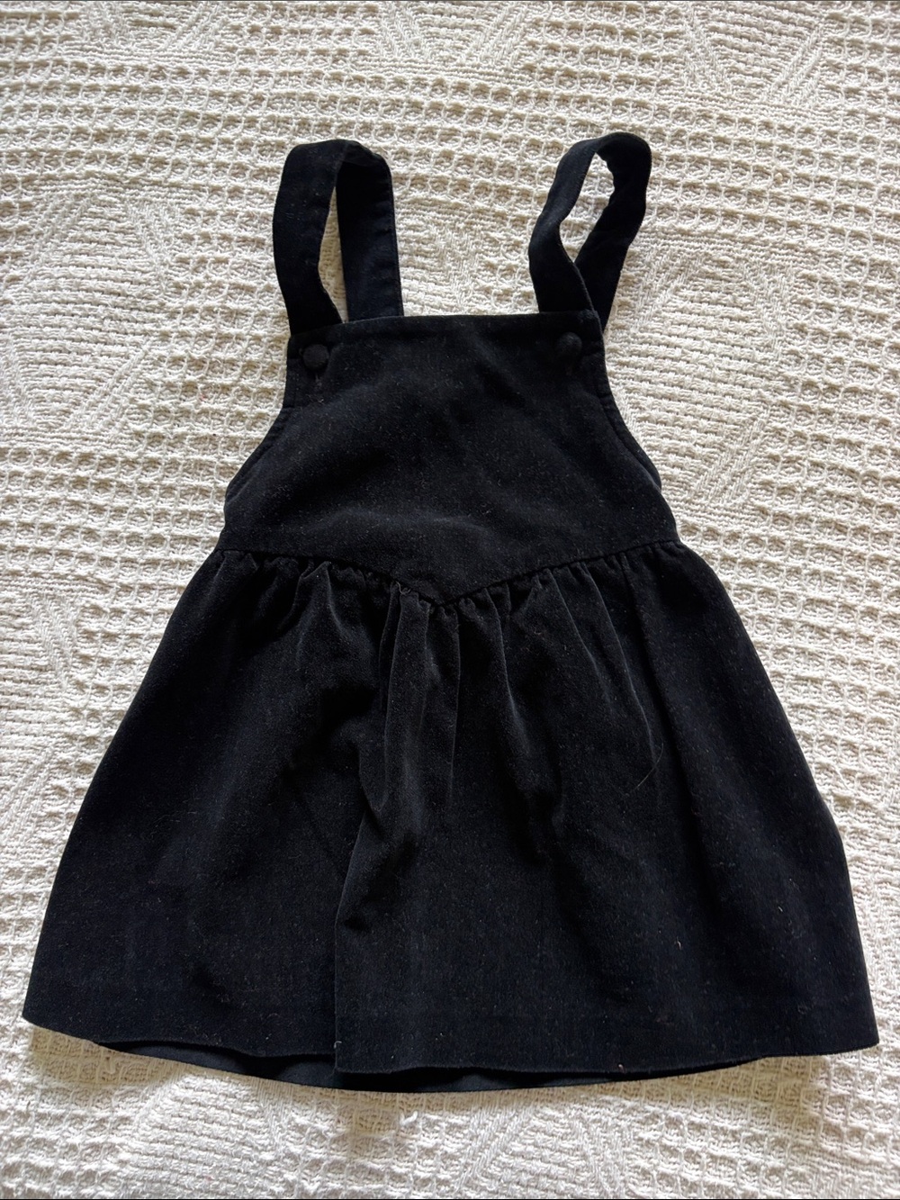 Black Corduroy Pinafore Dress with Adjustable Straps